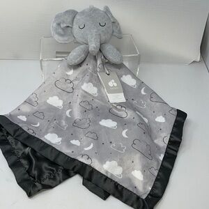 Just Born Elephant Security Blanket Lovey Gray Clouds 25” NWT